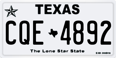 TX license plate CQE4892