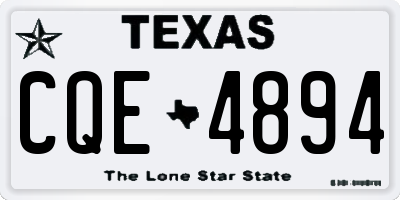 TX license plate CQE4894