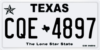 TX license plate CQE4897
