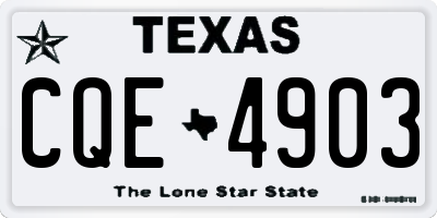 TX license plate CQE4903