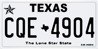 TX license plate CQE4904