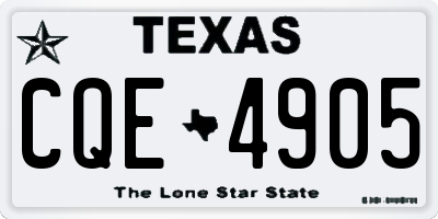 TX license plate CQE4905