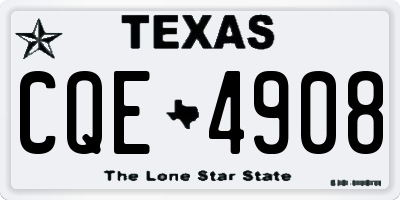 TX license plate CQE4908