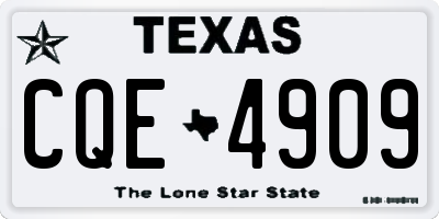TX license plate CQE4909