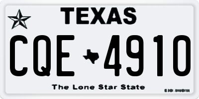 TX license plate CQE4910