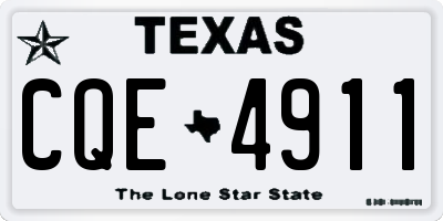TX license plate CQE4911