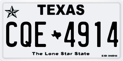TX license plate CQE4914