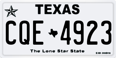 TX license plate CQE4923