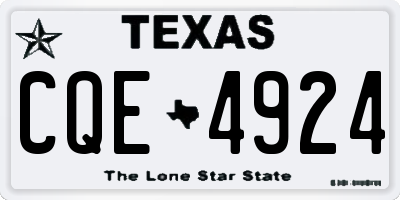 TX license plate CQE4924