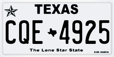 TX license plate CQE4925