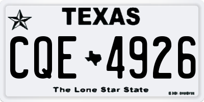 TX license plate CQE4926