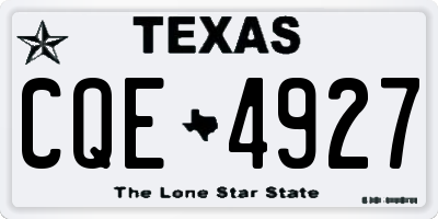TX license plate CQE4927