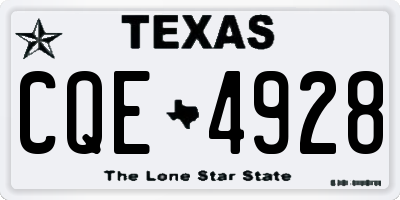 TX license plate CQE4928