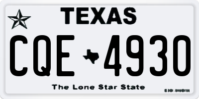 TX license plate CQE4930