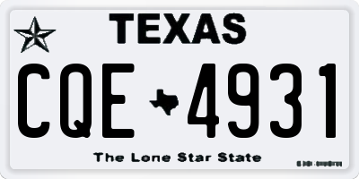 TX license plate CQE4931