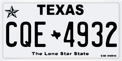 TX license plate CQE4932