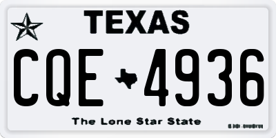 TX license plate CQE4936