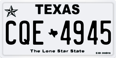 TX license plate CQE4945