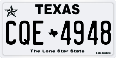 TX license plate CQE4948