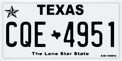 TX license plate CQE4951