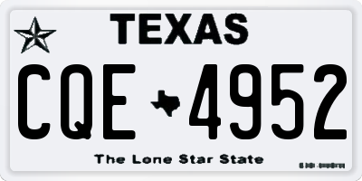 TX license plate CQE4952