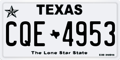 TX license plate CQE4953