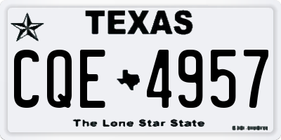 TX license plate CQE4957