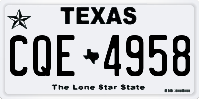 TX license plate CQE4958