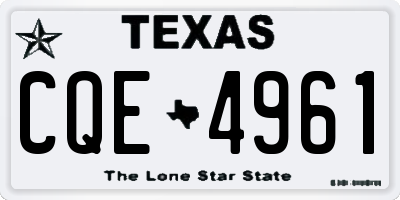 TX license plate CQE4961