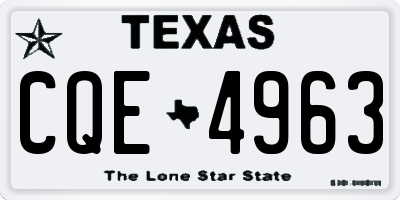 TX license plate CQE4963