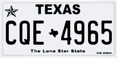 TX license plate CQE4965