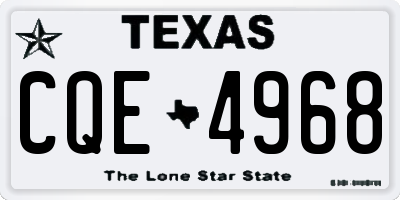 TX license plate CQE4968