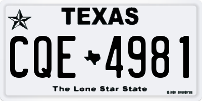 TX license plate CQE4981