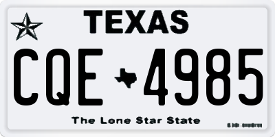 TX license plate CQE4985
