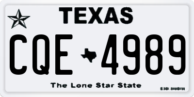 TX license plate CQE4989