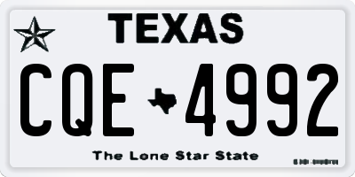 TX license plate CQE4992