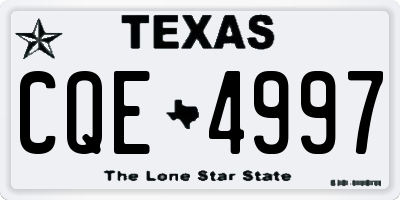 TX license plate CQE4997