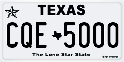 TX license plate CQE5000