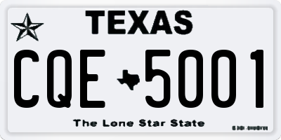 TX license plate CQE5001