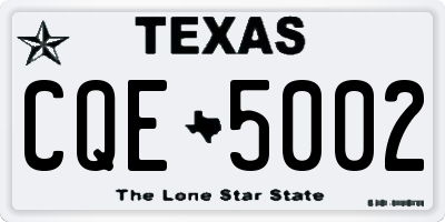 TX license plate CQE5002