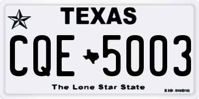 TX license plate CQE5003