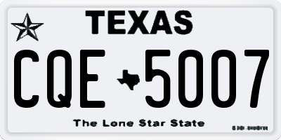 TX license plate CQE5007