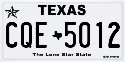 TX license plate CQE5012