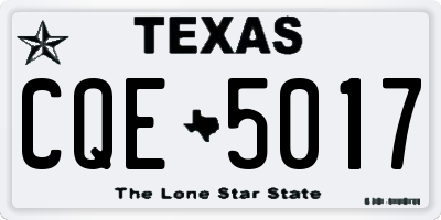TX license plate CQE5017
