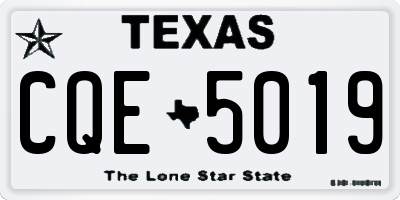 TX license plate CQE5019