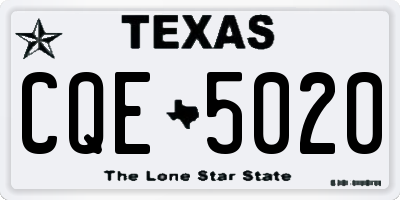 TX license plate CQE5020