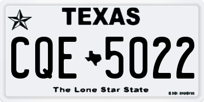 TX license plate CQE5022