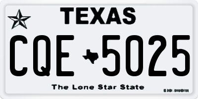 TX license plate CQE5025