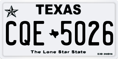 TX license plate CQE5026
