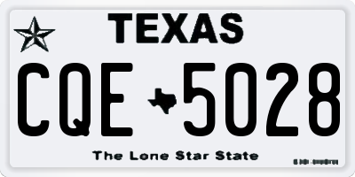 TX license plate CQE5028
